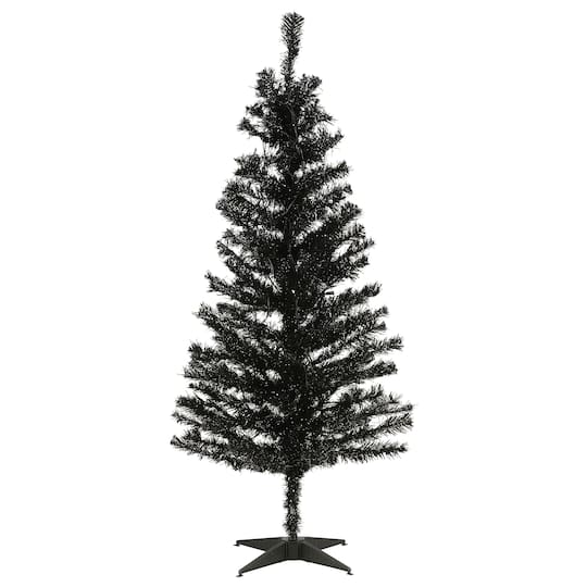 4ft. Pre-Lit Tinsel Artificial Christmas Tree, Clear Lights